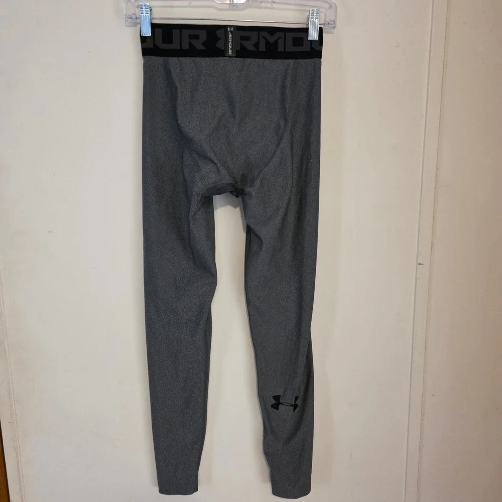 Under Armour Mens Compression Leggings Size Small Gray HeatGear Base Layer Pants